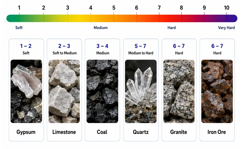 Mohs hardness scale and common materials