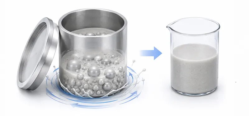 Planetary ball mill wet grinding