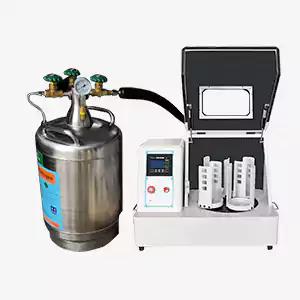 Planetary ball mill with liquid nitrogen device