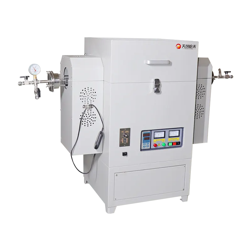 Rotary tube furnace setup view