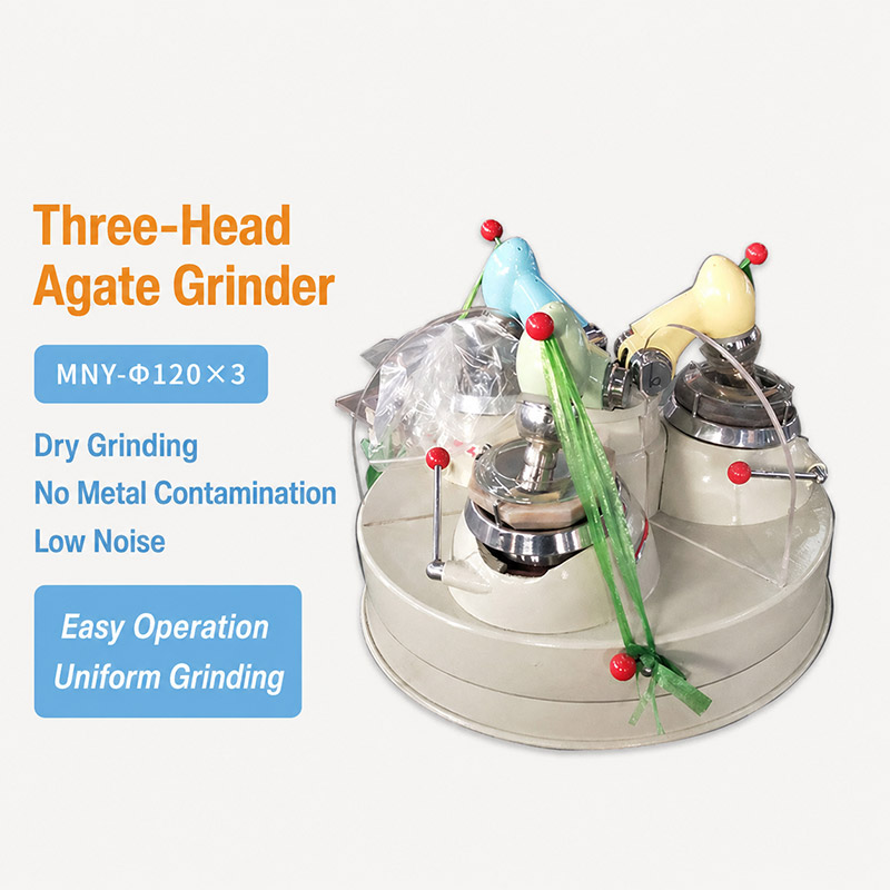 agate grinder with three working stations