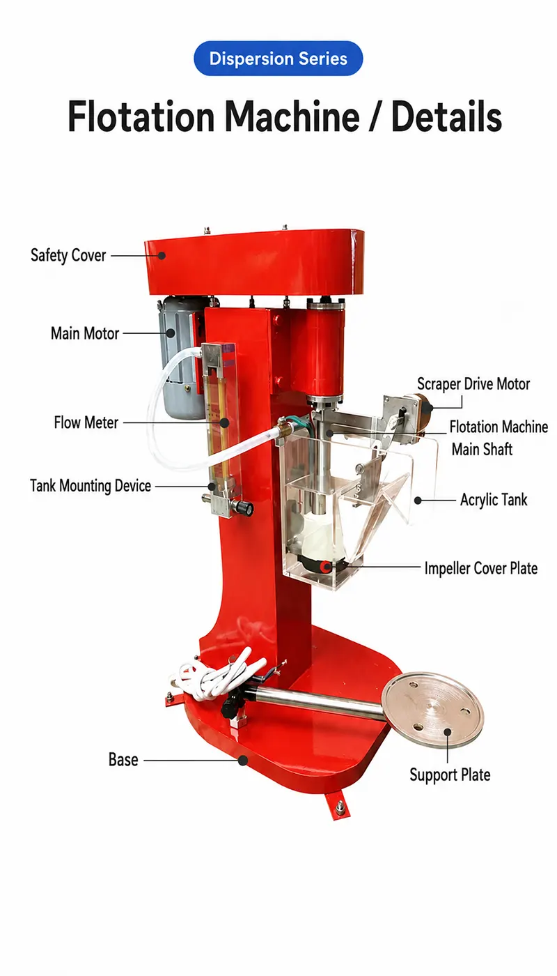 Hanging tank flotation machine